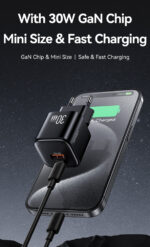 USAMS φορτιστής τοίχου CC263, USB & USB-C, 30W, GaN, λευκός