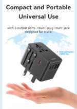 USAMS φορτιστής/αντάπτορας πρίζας CC310, 2x USB & 3x USB-C, universal, 70W, μαύρος
