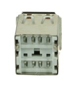 USB 2.0 Connector Double, down, Silver/White