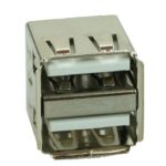 USB 2.0 Connector Double, down, Silver/White