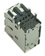 USB 2.0 Connector Triple, up, Silver/Black