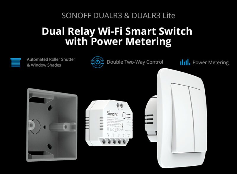SONOFF smart διακόπτης DUALR3, 2-Gang, WiFi, 15A, λευκός
