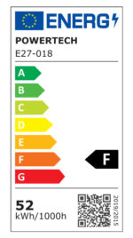 POWERTECH LED λάμπα E27-018, 4x αναδιπλούμενα πτερύγια, 52W, 4000K, E27