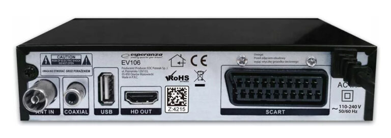ESPERANZA ψηφιακός δέκτης EV106R, DVB-T2, Full HD, MPEG-4, H.265/HEVC, με PVR
