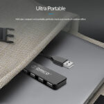 ORICO USB hub FL01, 4x θυρών, USB 2.0, 480Mbps, USB σύνδεση, μαύρο