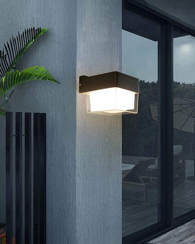 POWERTECH LED φωτιστικό τοίχου HLL-0157, 7W, 4000K, 560lm, IP65, μαύρο