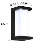 POWERTECH LED φωτιστικό τοίχου HLL-0166, 12W, 4000K, 960lm, IP65, μεταλλικό, μαύρο