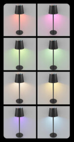 POWERTECH LED επιτραπέζιο φωτιστικό HLL-0196, RGB, ρυθμιζόμενο, επαναφορτιζόμενο, λευκό