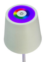POWERTECH LED επιτραπέζιο φωτιστικό HLL-0196, RGB, ρυθμιζόμενο, επαναφορτιζόμενο, λευκό