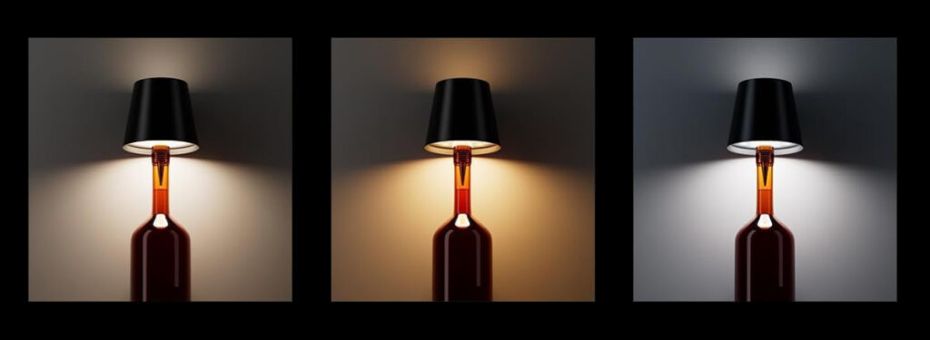 POWERTECH LED φωτιστικό για μπουκάλι HLL-0197, ρυθμιζόμενο, επαναφορτιζόμενο, μαύρο