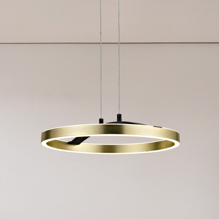 POWERTECH LED φωτιστικό οροφής HLL-0201, 29W, 4000K, Φ38x120cm, χρυσό/μαύρο
