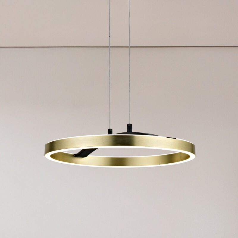 POWERTECH LED φωτιστικό οροφής HLL-0201, 29W, 4000K, Φ38x120cm, χρυσό/μαύρο