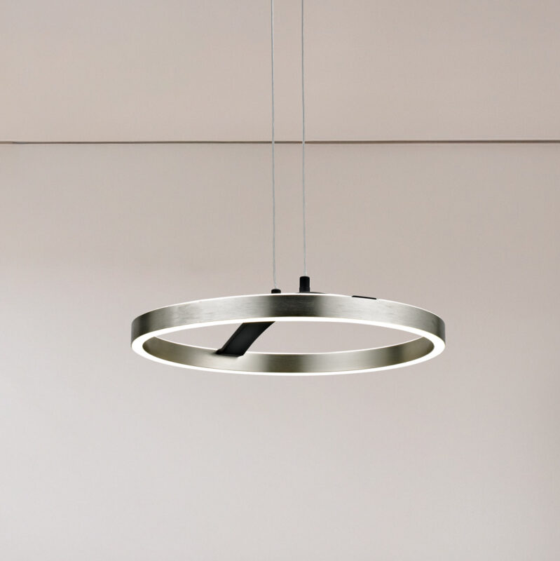 POWERTECH LED φωτιστικό οροφής HLL-0202, 29W, 4000K, Φ38x120cm, ασημί/μαύρο