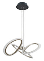 POWERTECH LED φωτιστικό οροφής HLL-0205, 40W, 4000K, Φ53x120cm, οπάλ χρυσό/μαύρο