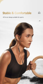 USAMS earphones με μικρόφωνο US-SJ482, USB-C σύνδεση, Φ10mm, 1.2m, μαύρα