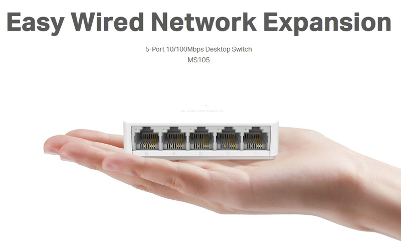 MERCUSYS Desktop Switch MS105, 5x 10/100 Mbps, Ver. 2