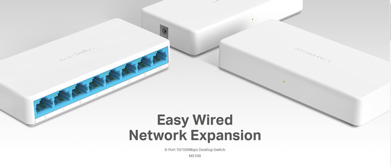 MERCUSYS Desktop Switch MS108, 8x 10/100 Mbps, Ver. 2