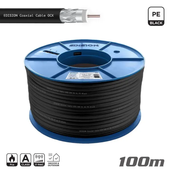 ΚΑΛΩΔΙΟ Coaxial OCX-100 CU AL Fca PE Μαύρο 100m