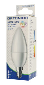 OPTONICA LED λάμπα C37 1425, 5.5W, 6000K, E14, 450lm
