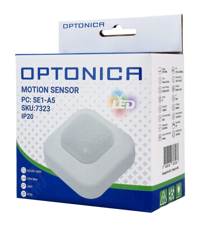 OPTONICA αισθητήρας κίνησης 7323, έως 20m, 360°, IP20, λευκός