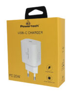 POWERTECH φορτιστής τοίχου PT-1091, USB-C, PD 20W, λευκός
