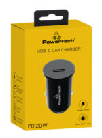 POWERTECH φορτιστής αυτοκινήτου PT-1146, USB-C, 20W PD, μαύρος