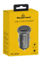 POWERTECH φορτιστής αυτοκινήτου PT-1147, USB-C, 30W PD, γκρι