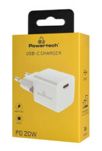 POWERTECH φορτιστής τοίχου PT-1223, USB-C, 20W, λευκός