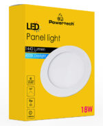 POWERTECH LED panel PT-1270 χωνευτό, 18W, Φ22cm, 4000K, 1440lm, λευκό