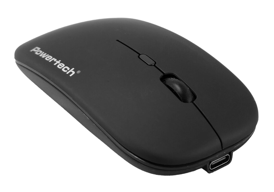 POWERTECH ασύρματο ποντίκι PT-1381, 2.4GHz & Bluetooth, έως 1600DPI, 500mAh, μαύρο