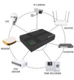 POWERTECH mini DC UPS PT-1434, 18W, 10400mAh, 3x DC, USB/LAN/POE, μαύρο