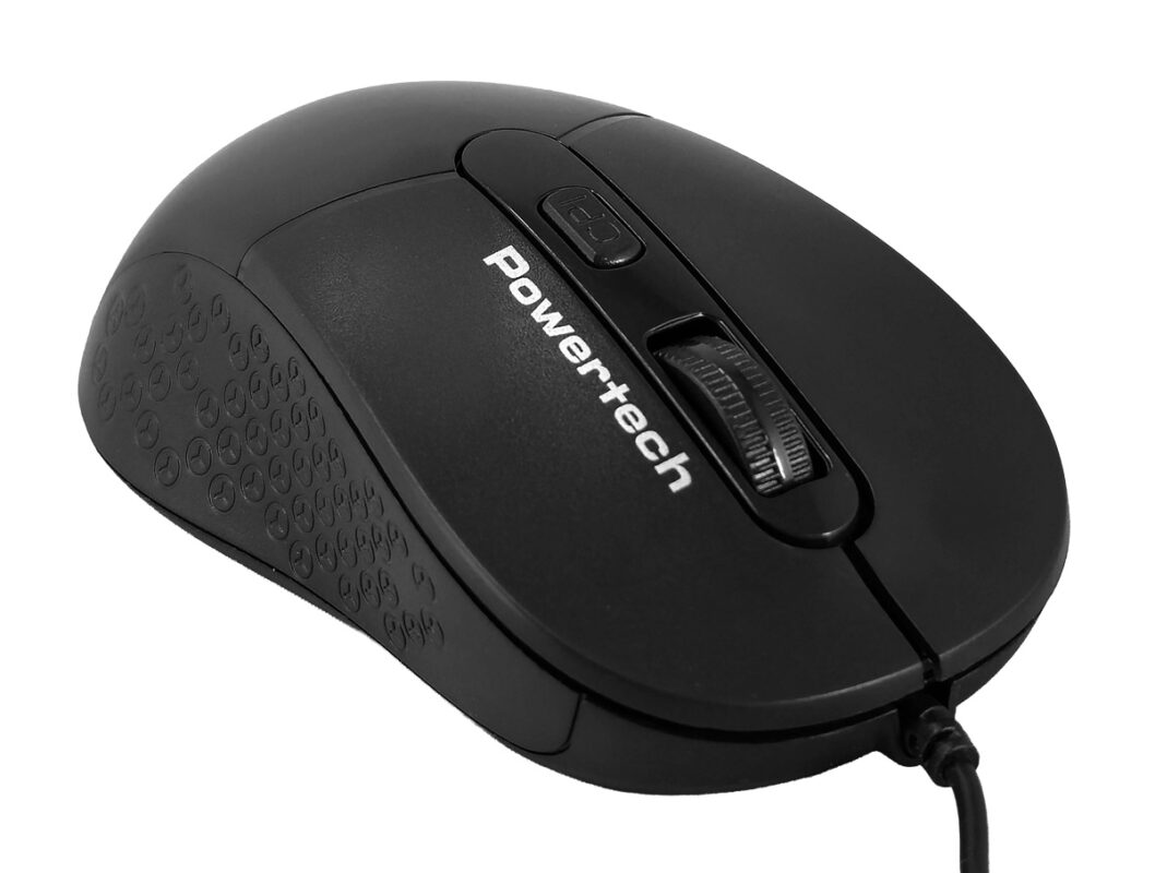 POWERTECH ενσύρματο ποντίκι PT-1467, οπτικό, έως 1600DPI, μαύρο