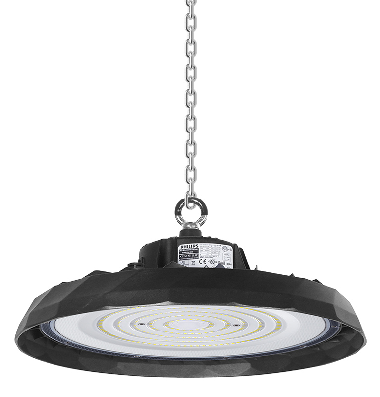 POWERTECH LED φωτιστικό καμπάνα PT-1531, 100W, 6500K, Φ30x11cm, IP65, μαύρο
