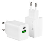 POWERTECH φορτιστής τοίχου PT-1551, USB/USB-C, 45W, GaN, AVS, λευκός
