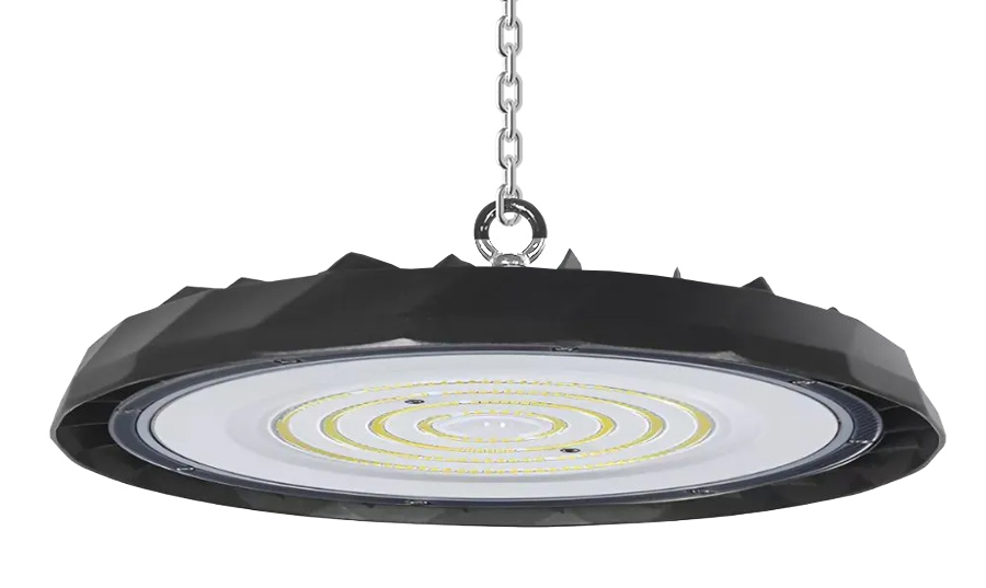 POWERTECH LED φωτιστικό καμπάνα PT-1557, 100W, 6500K, Φ30x4cm, IP65, μαύρο