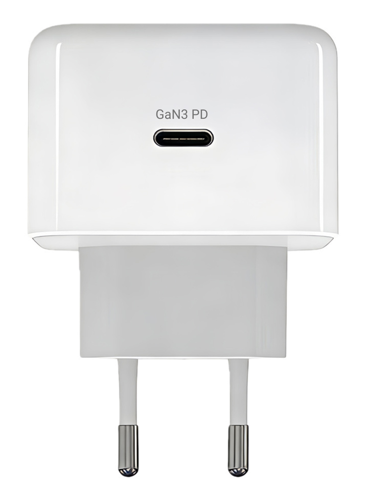 POWERTECH φορτιστής τοίχου PT-1581 με καλώδιο, USB-C, 40 έως 60W, GaN, AVS, λευκός