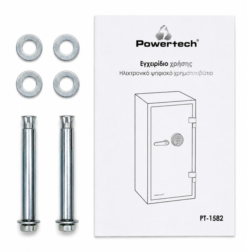 POWERTECH χρηματοκιβώτιο ασφαλείας PT-1582, ψηφιακό κλείδωμα, 98x48x52cm, 164kgs