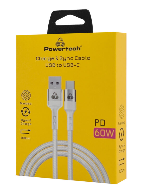 POWERTECH καλώδιο USB-C σε USB PTR-0160, 60W, 480Mbps, 1m, λευκό