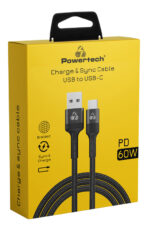 POWERTECH καλώδιο USB-C σε USB PTR-0169, PD 60W, copper, 1.5m, μαύρο