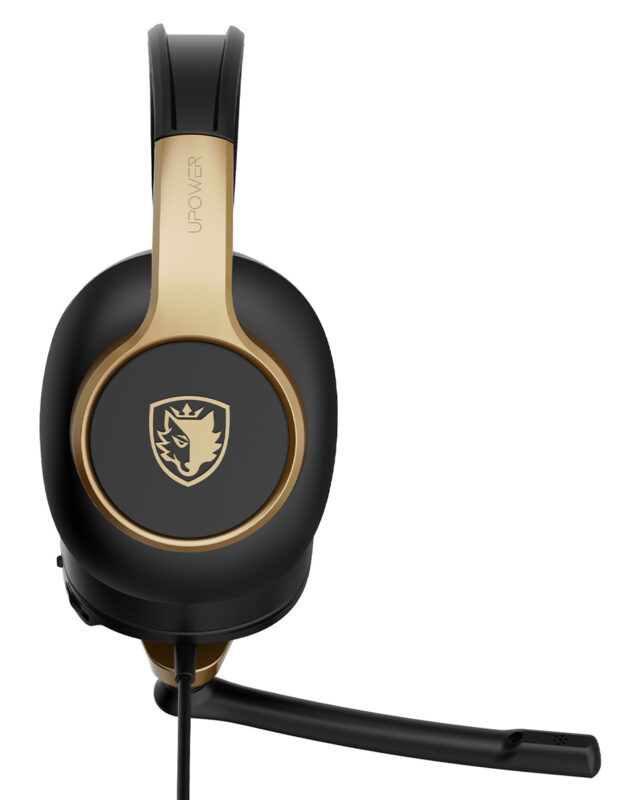 SADES gaming headset UPOWER, 3.5mm σύνδεση, 40mm, μαύρο/χρυσό