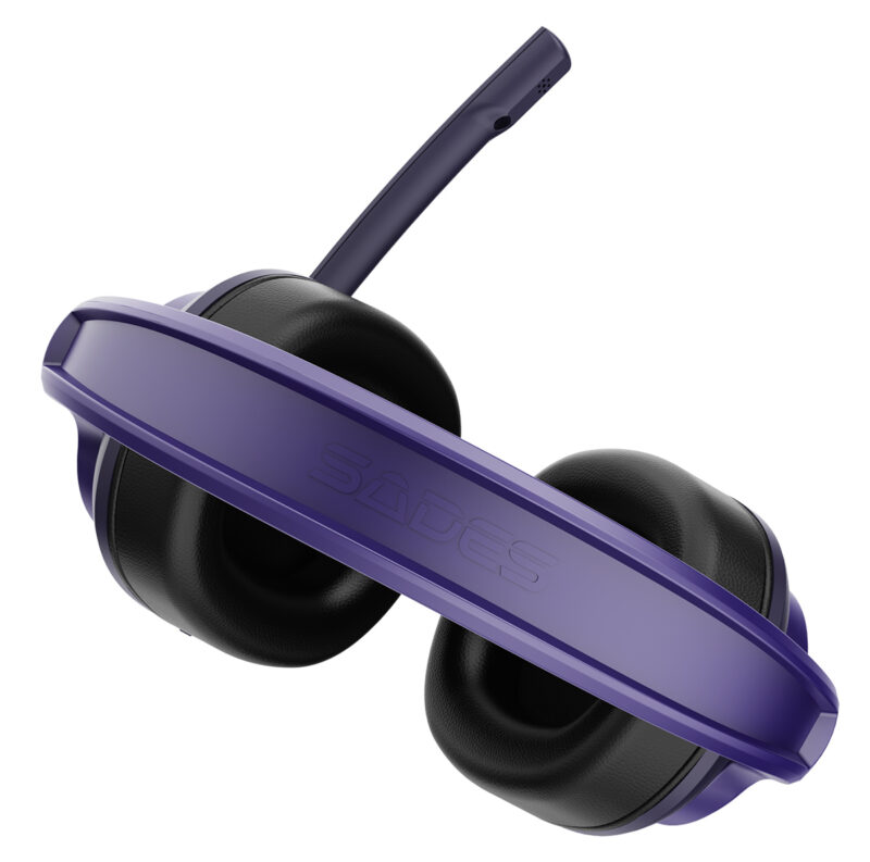 SADES gaming headset UPOWER, 3.5mm σύνδεση, 40mm, μωβ