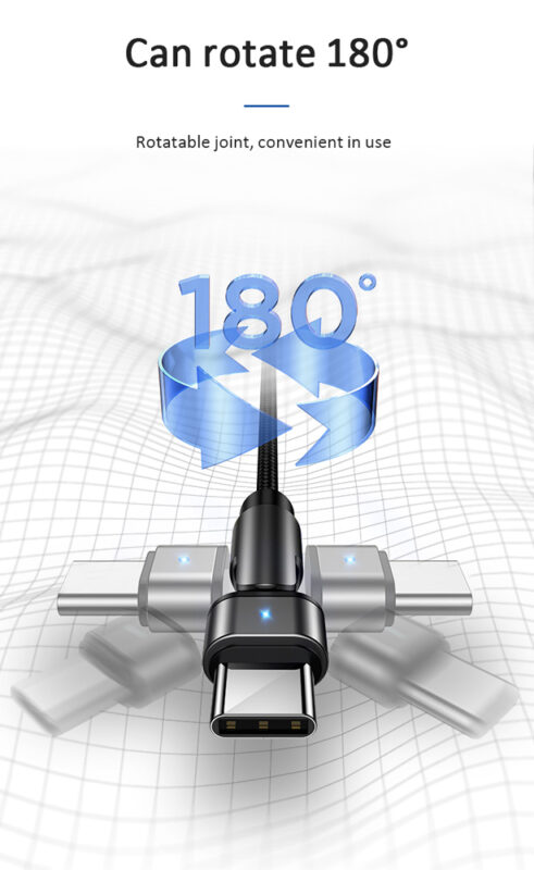 USAMS καλώδιο USB-C σε USB SJ477, περιστρεφόμενο βύσμα, 2A, 1m, πράσινο