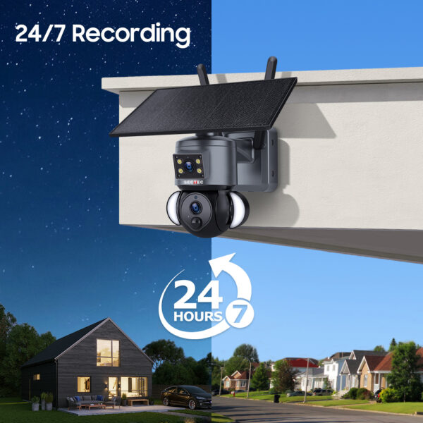 SECTEC smart ηλιακή κάμερα ST-538-6MAOV-4G-EU, dual lens, 3MP, 4G, SD, PTZ, IP66