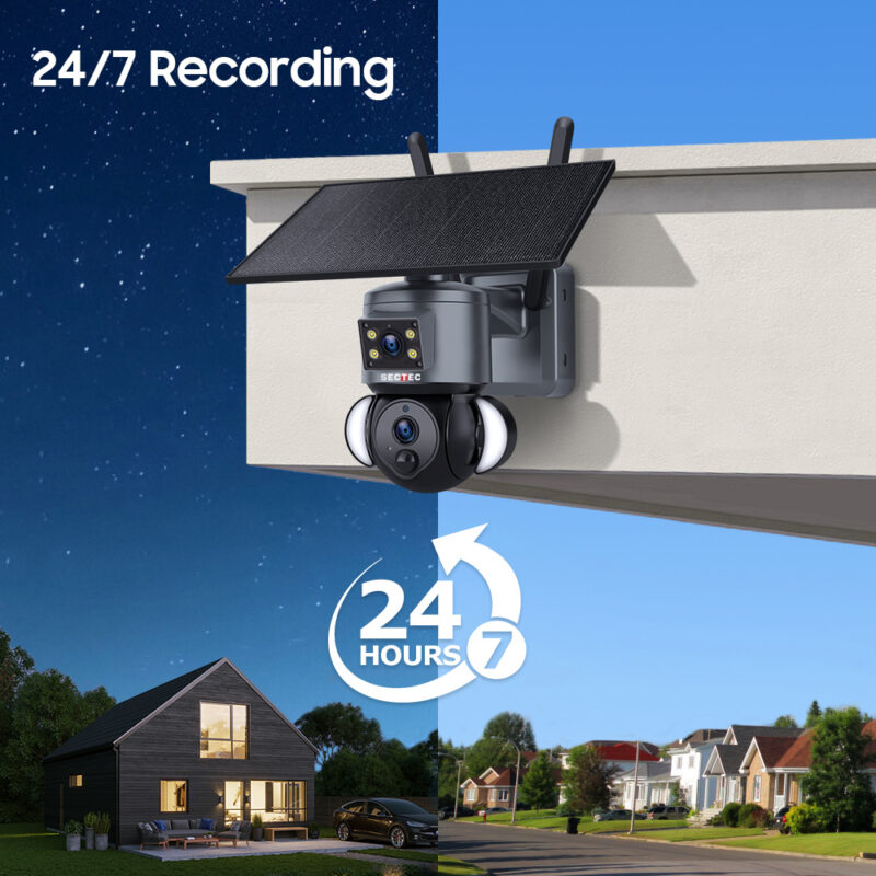 SECTEC smart ηλιακή κάμερα ST-538-6MAOV-4G-EU, dual lens, 3MP, 4G, SD, PTZ, IP66
