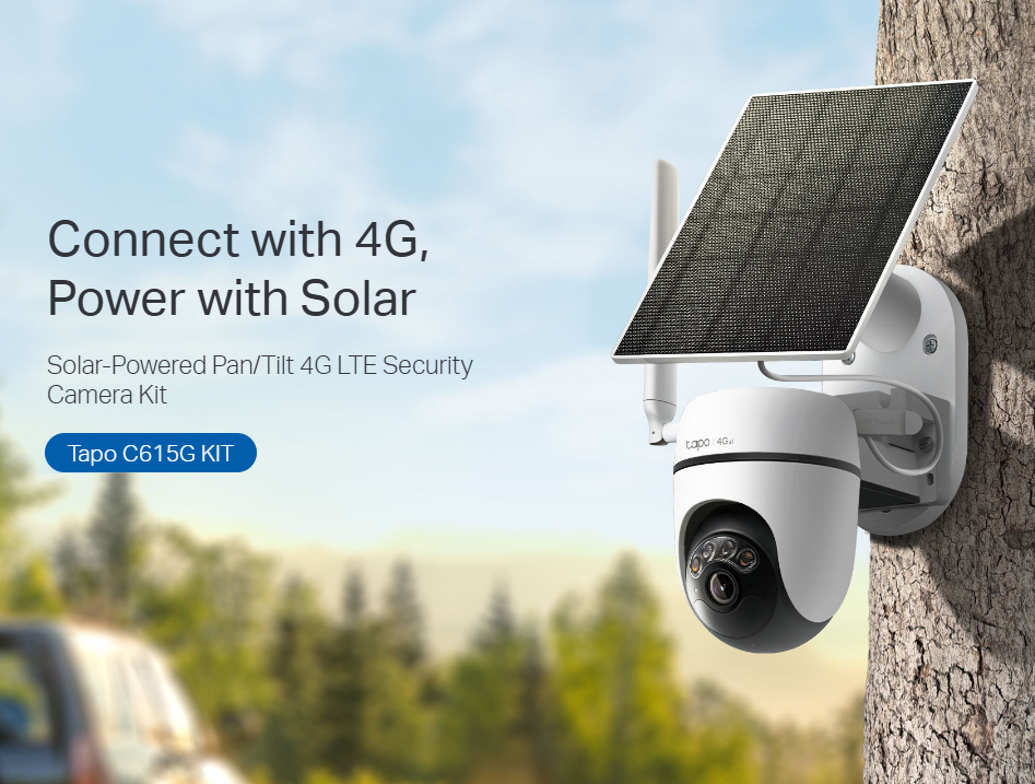 TP-LINK smart ηλιακή κάμερα Tapo C615G KIT, 2K/3MP, 4G, IP65, V1.0