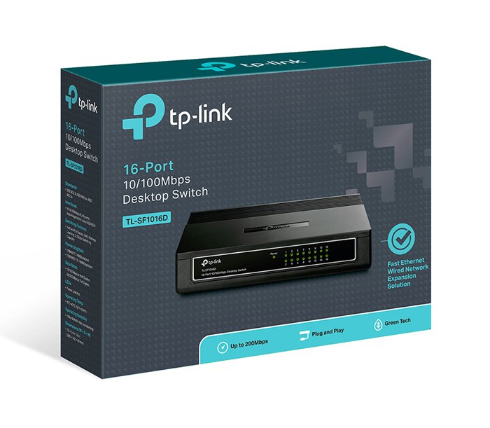 TP-Link Desktop Switch TL-SF10016D, 10/100Mbps, 16 Θύρες, Ver. 7.0