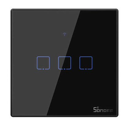 SONOFF smart διακόπτης TX-T3EU3C, αφής, Wi-Fi, τριπλός, μαύρος