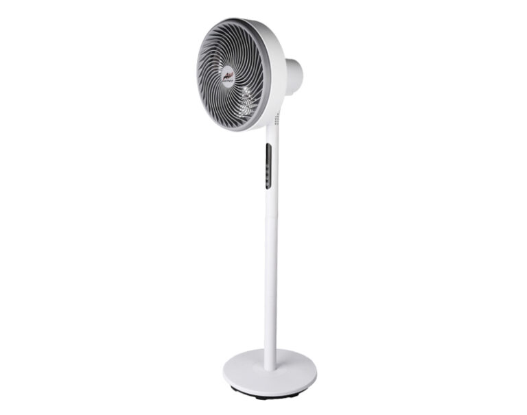 Ανεμιστήρας Ορθοστάτης Φ30cm 80W 5 Πτερ.+Τηλεχ/Ριο Λευκός-Γκρι