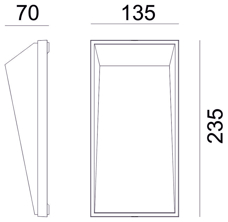 LED Απλίκα Αλουμινίου Ορθογώνια 9W 3000K ΙΡ54 Γκρι