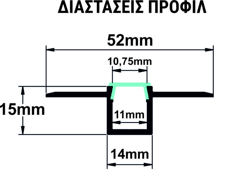 ΠΡΟΦΙΛ ΓΥΨΟΣΑΝΙΔΑΣ ΠΛΗΡΕΣ 2μ έως 11mm ΜΕ ΜΑΤ ΚΑΛΥΜΜΑ